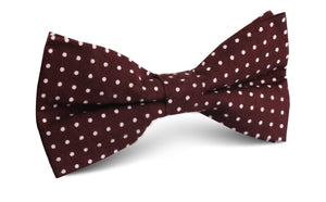 Burgundy Cotton Polkadot Bow Tie