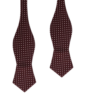 Burgundy Cotton Polkadot Diamond Self Bow Tie