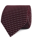 Burgundy Cotton Polkadot Necktie