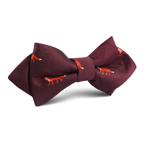 Burgundy Fox Diamond Bow Tie