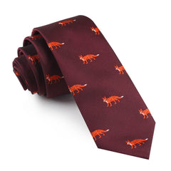 Burgundy Fox Skinny Tie