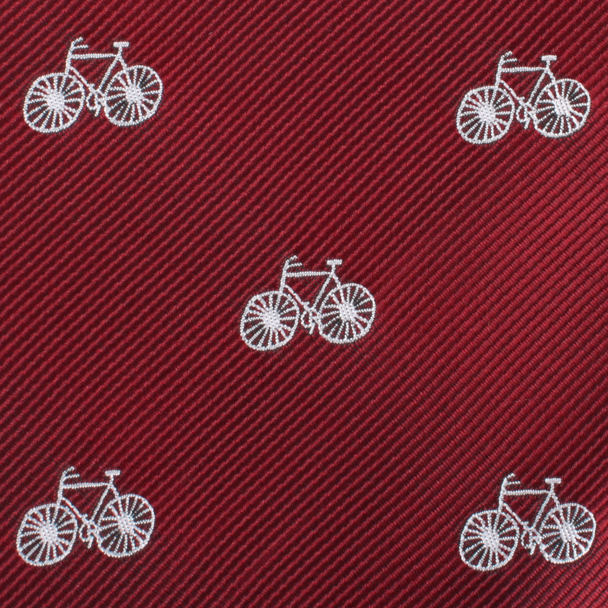 Burgundy French Bicycle Pocket Square Fabric