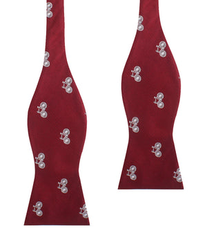 Burgundy French Bicycle Self Bow Tie