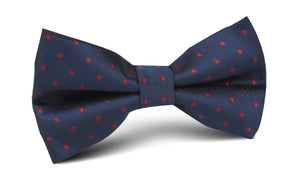 Burgundy Mini Dots on Navy Blue Bow Tie