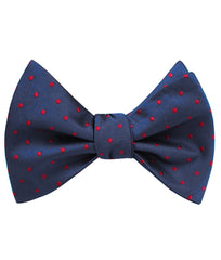 Burgundy Mini Dots on Navy Blue Self Bow Tie | Polka Dot Untied Bowtie ...