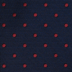 Burgundy Mini Dots on Navy Blue Skinny Tie Fabric