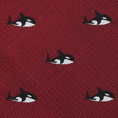 Burgundy Minke Whale Necktie Fabric