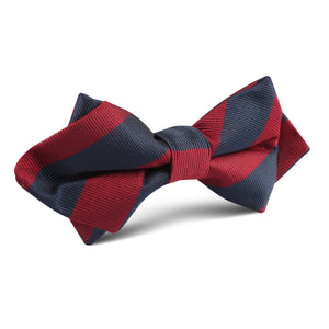 Burgundy & Navy Blue Stripes Diamond Bow Tie