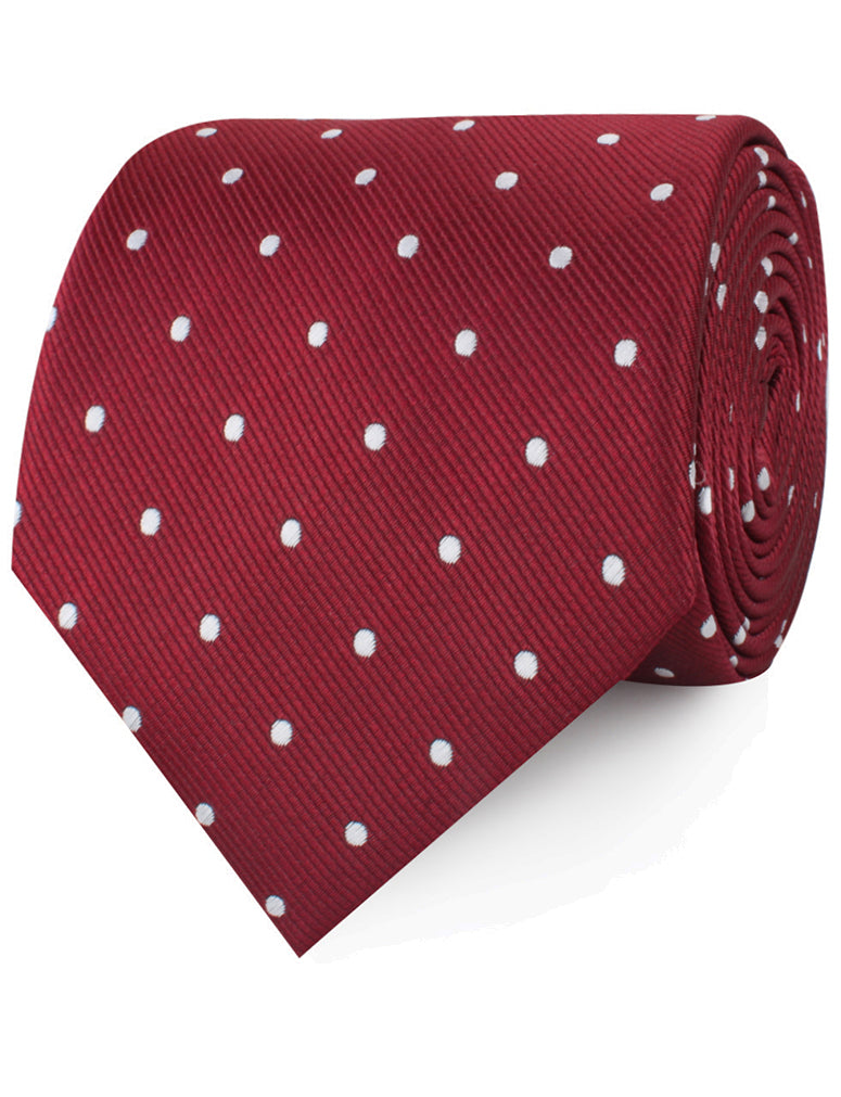Burgundy Polka Dots Neckties