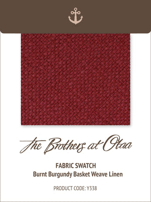 Fabric Swatch (Y338) - Burnt Burgundy Basket Weave Linen