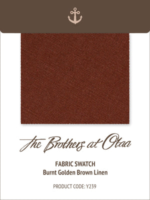 Fabric Swatch (Y239) - Burnt Golden Brown Linen
