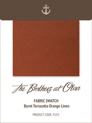 Burnt Terracotta Orange Linen Y155 Fabric Swatch