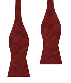 Burnt Burgundy Basket Weave Linen Self Bow Tie