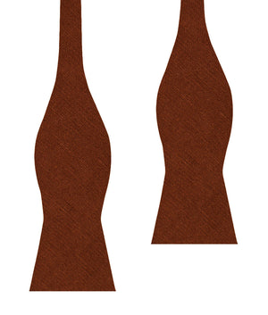 Burnt Golden Brown Linen Self Bow Tie
