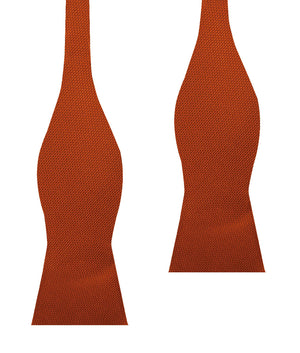 Burnt Orange Rust Weave Self Bow Tie
