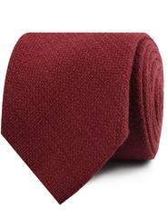 Burnt Burgundy Basket Weave Linen Neckties
