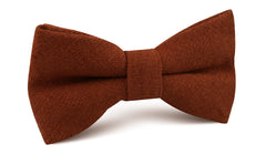 Burnt Golden Brown Linen Bow Tie