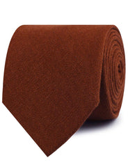 Burnt Golden Brown Linen Neckties