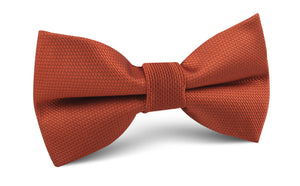 Burnt Orange Rust Weave Bow Tie
