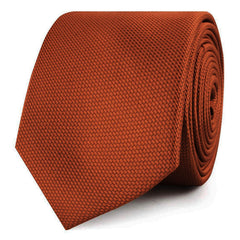 Burnt Orange Rust Weave Skinny Ties