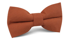 Burnt Terracotta Orange Linen Bow Tie