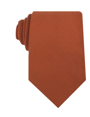 Burnt Terracotta Orange Linen Necktie