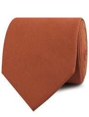 Burnt Terracotta Orange Linen Neckties