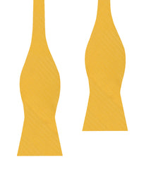 Butterscotch Yellow Herringbone Chevron Self Bow Tie