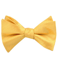 Butterscotch Yellow Herringbone Chevron Self Tie Bow Tie