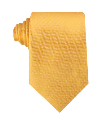 Butterscotch Yellow Herringbone Chevron Necktie