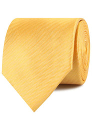 Butterscotch Yellow Herringbone Chevron Neckties