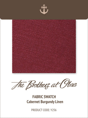 Fabric Swatch (Y256) - Cabernet Burgundy Linen
