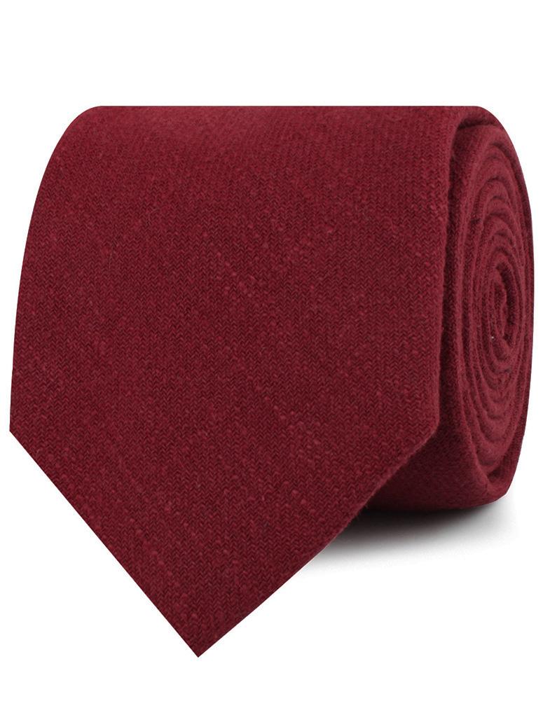 Cabernet Burgundy Linen Neckties