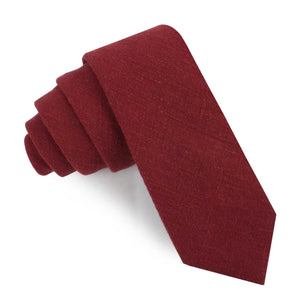 Cabernet Burgundy Linen Skinny Tie