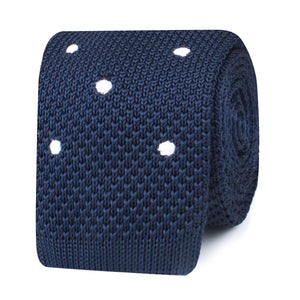 Cahya Navy Polka Dot Knitted Tie
