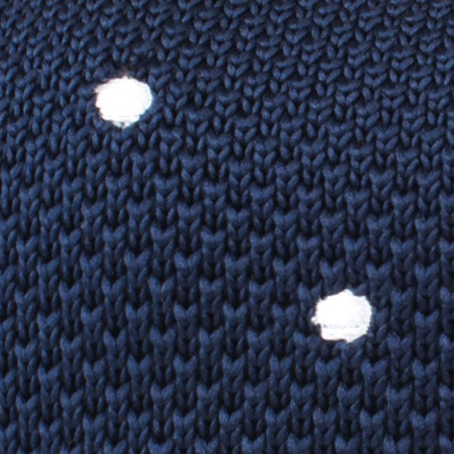 Cahya Navy Polka Dot Knitted Tie Fabric