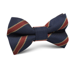 Cambridge Navy Blue with Royal Red Stripes Kids Bow Tie