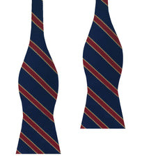 Cambridge Navy Blue with Royal Red Stripes Self Bow Tie