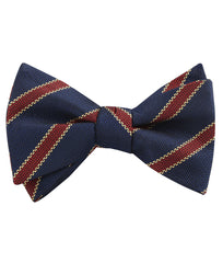 Cambridge Navy Blue with Royal Red Stripes Self Tied Bow Tie