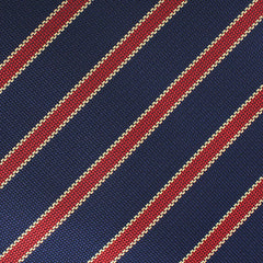 Cambridge Navy Blue with Royal Red Stripes Bow Tie Fabric