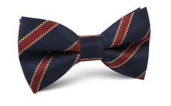 Cambridge Navy Blue with Royal Red Stripes Bow Tie