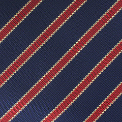 Cambridge Navy Blue with Royal Red Stripes Fabric Swatch
