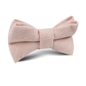 Cameo Beige Pink Chenille Linen Kids Bow Tie