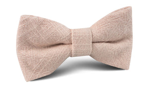 Cameo Beige Pink Chenille Linen Bow Tie