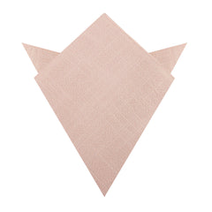 Cameo Beige Pink Chenille Linen Pocket Square