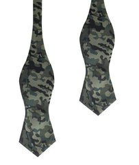 Camouflage Army Green Diamond Self Bow Tie