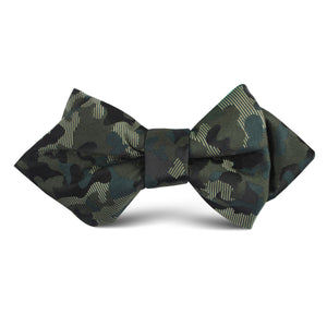 Camouflage Army Green Kids Diamond Bow Tie