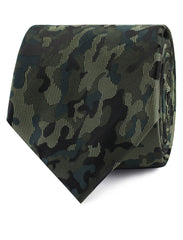 Camouflage Army Green Necktie