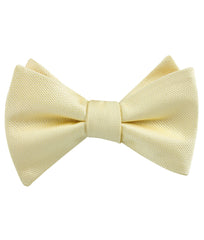 Canary Blush Yellow Weave Self Tied Bow Tie