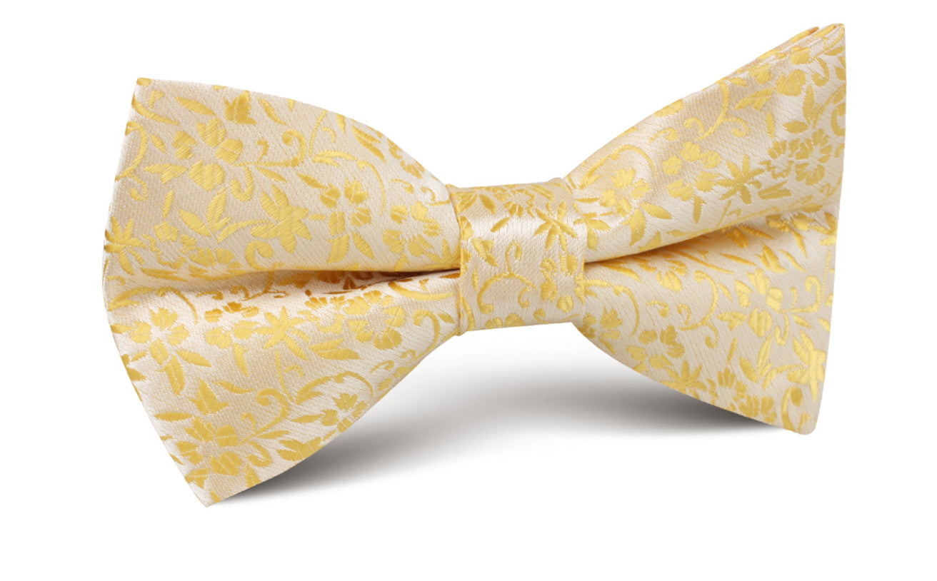 Canary Yellow Floral Fields Bow Tie